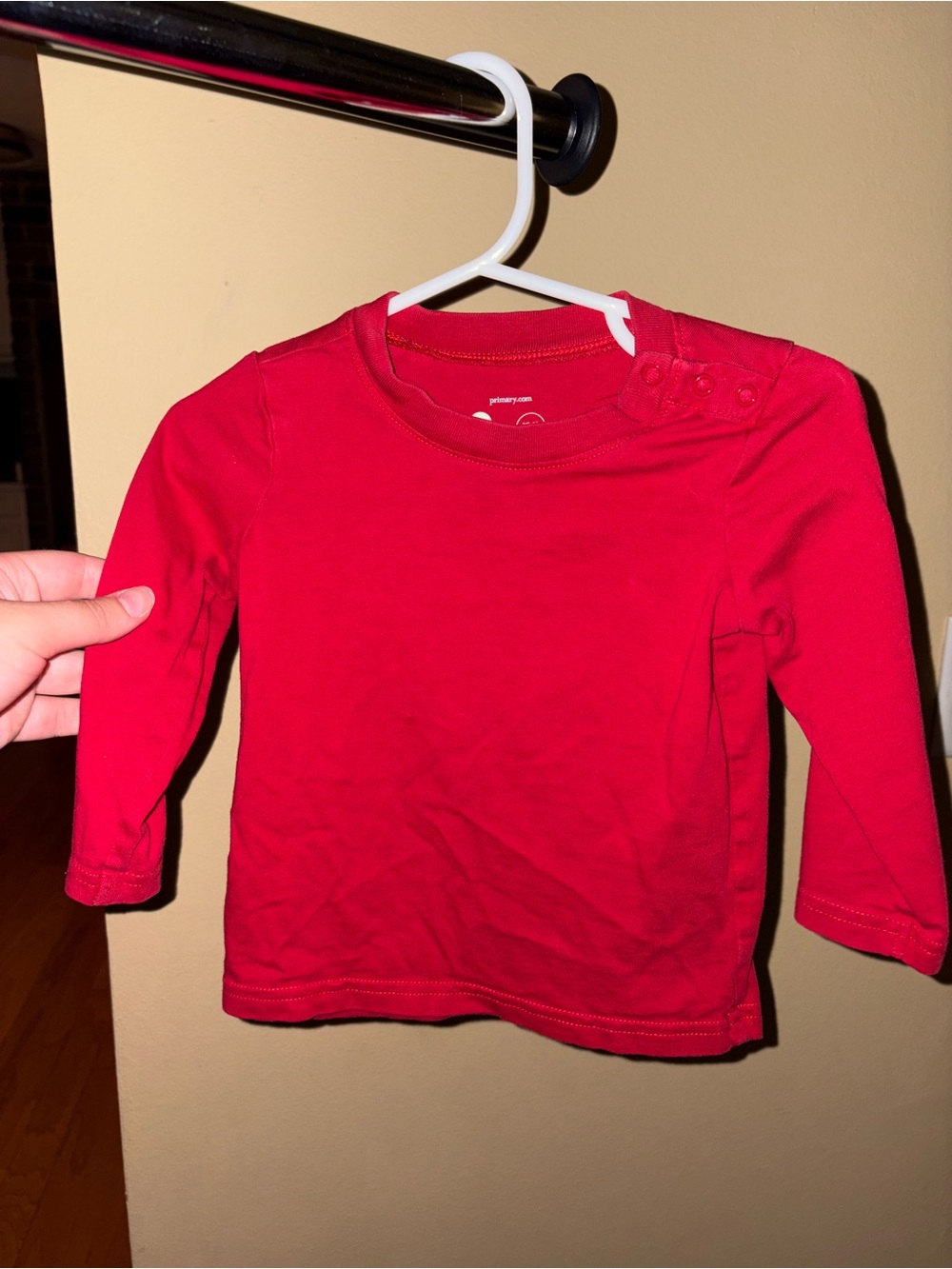 Primary Cotton Red Long-Sleeve 12-18 months